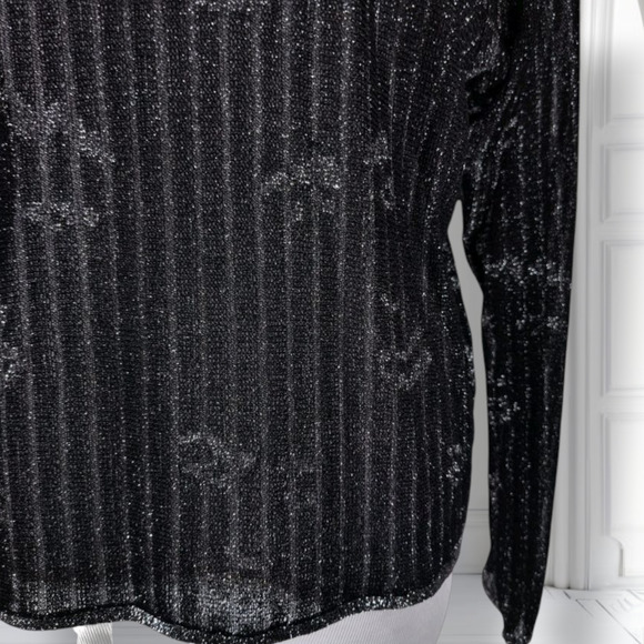 Vintage 80s Missoni Italy Metallic Face Print Lurex Knit Sweater M Art to Wear - Picture 7 of 13